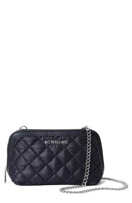 MZ Wallace Small Emily Quilted Nylon Crossbody Bag in Black