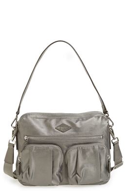 MZ Wallace 'Small Roxy' Bedford Nylon Shoulder Bag in Platinum