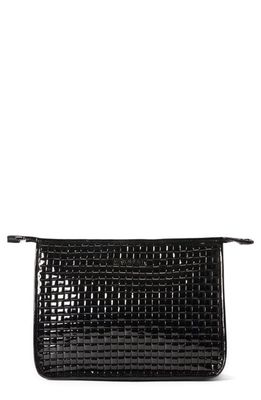 MZ Wallace Woven Clutch in Black Lacquer