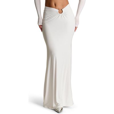 N BY NAKED WARDROBE Asymmetric Waist Maxi Skirt in White 