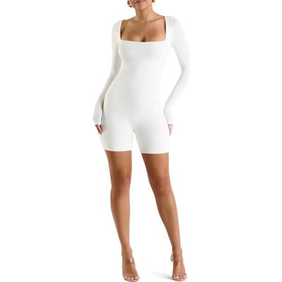 N BY NAKED WARDROBE Extra Smooth Long Sleeve Romper in White 