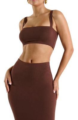 N BY NAKED WARDROBE Smooth Micro Crop Camisole in Chocolate 