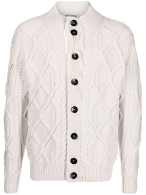 N.Peal Aran-knit cashmere cardigan - Grey