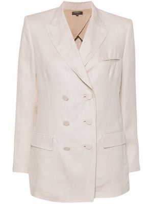 N.Peal Ava double-breasted linen blazer - Neutrals