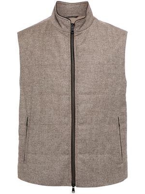 N.Peal Belgravia quilted wool gilet - Brown