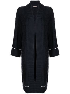 N.Peal cable-knit cashmere cardigan - Blue