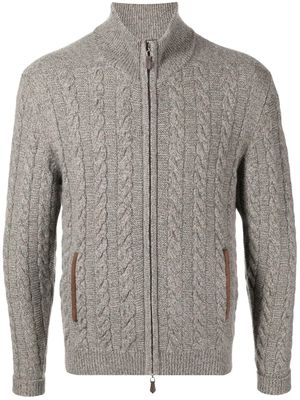 N.Peal cable-knit cashmere cardigan - Grey