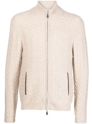 N.Peal cable-knit cashmere cardigan - Neutrals