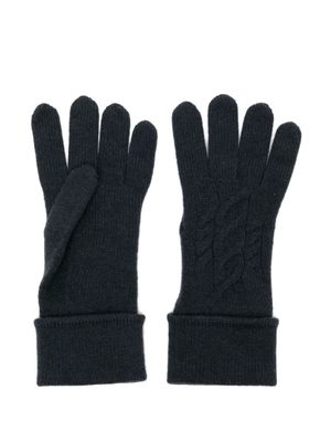 N.Peal cable-knit cashmere gloves - Blue
