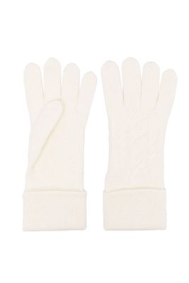 N.Peal cable-knit cashmere gloves - White