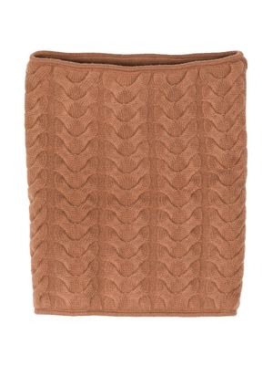 N.Peal cable-knit cashmere snood - Brown