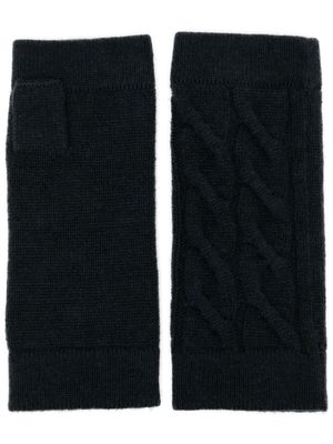 N.Peal cable-knit fingerless gloves - Blue
