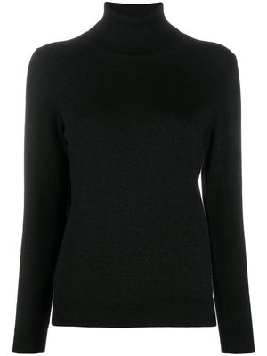 N.Peal cashmere fine knit jumper with roll neck - Black