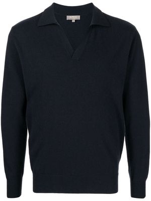 N.Peal cashmere fine-knit polo shirt - Blue