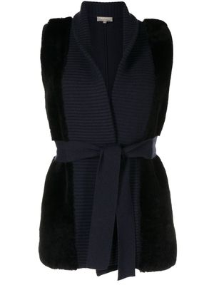 N.Peal cashmere tied sleeveless jacket - Blue