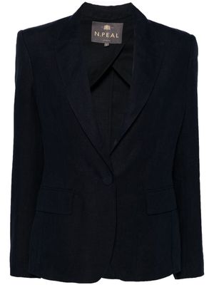 N.Peal Chloe linen peak-lapel blazer - Blue