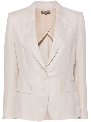 N.Peal Chloe linen peak-lapel blazer - Neutrals