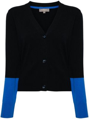 N.Peal colour-block cashmere cardigan - Blue