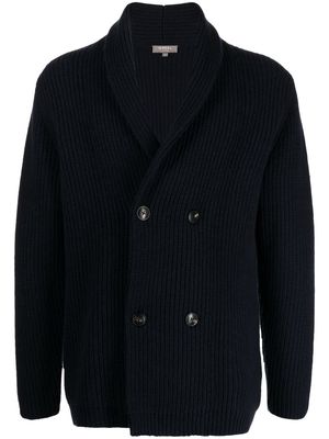 N.Peal double-breasted buttoned knit cardigan - Blue