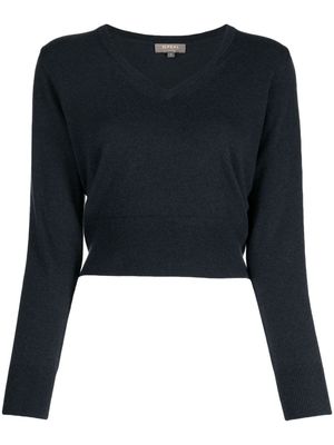 N.Peal fine-knit cashmere cropped jumper - Blue