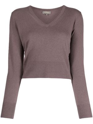 N.Peal fine-knit cashmere cropped jumper - Purple