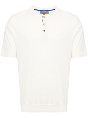 N.Peal fine-knit Henley top - Neutrals