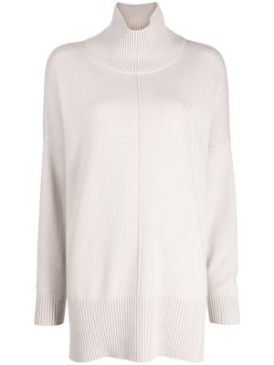 N.Peal fine-knit mock-neck cashmere jumper - Grey