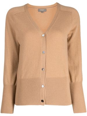 N.Peal fine-knit V-neck cardigan - Brown