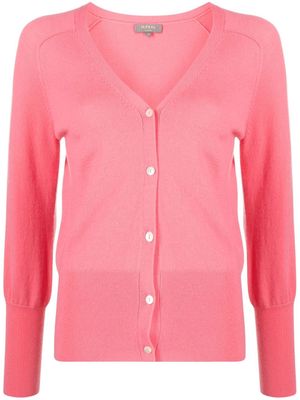 N.Peal fine-knit V-neck cardigan - Pink