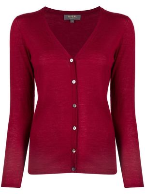 N.Peal fine-knit V-neck cardigan - Red
