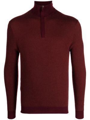 N.Peal half-zip knitted jumper - Red