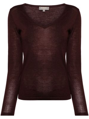 N.Peal Imogen cashmere-silk top - Brown