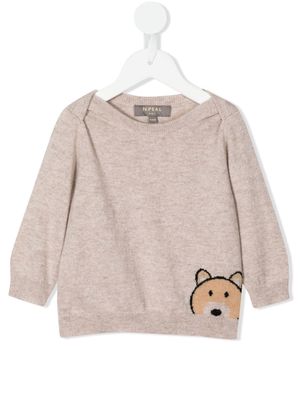 N.PEAL KIDS Bear cashmere sweater - Brown