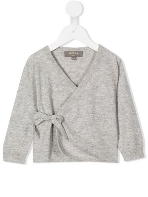 N.PEAL KIDS cashmere wrap cardigan - Grey