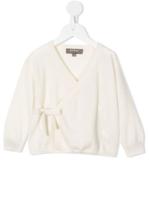 N.PEAL KIDS cashmere wrap cardigan - White