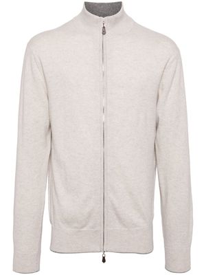 N.Peal Knightsbridge zip-up cardigan - Neutrals