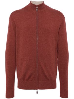 N.Peal Knightsbridge zip-up cardigan - Red