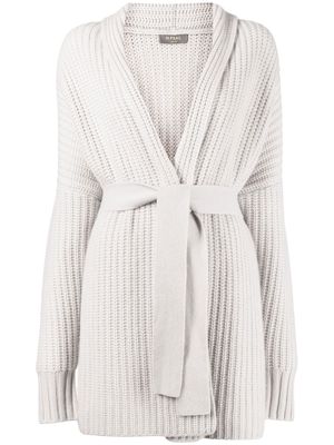 N.Peal knit tied cardigan - Grey