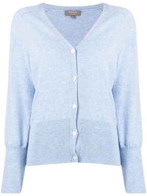 N.Peal knitted organic cashmere cardigan - Blue