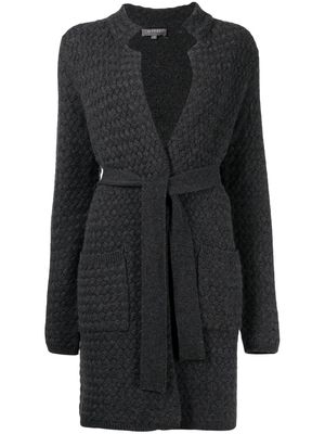 N.Peal knitted tie-waist cardi-coat - Grey