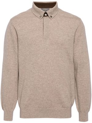 N.Peal long-sleeve knitted polo shirt - Neutrals