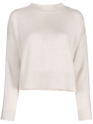 N.Peal lurex-detail cashmere jumper - Pink