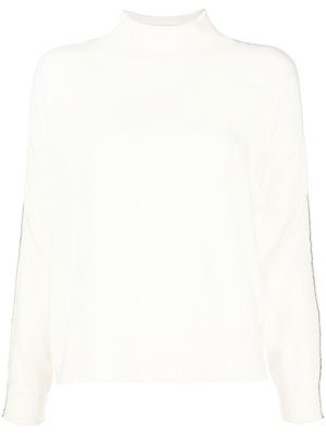 N.Peal metal-trim organic cashmere jumper - White