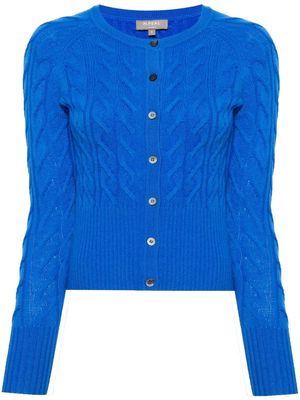 N.Peal Myla cable-knit cashmere cardigan - Blue