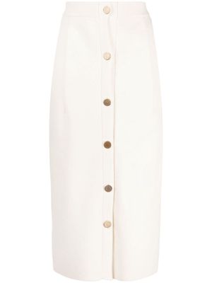 N.Peal organic cashmere buttoned skirt - White