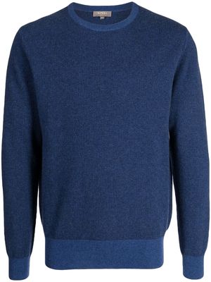 N.Peal Oxford bird's eye-knit cashmere jumper - Blue