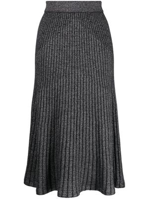 N.Peal pleated cashmere midi skirt - Black