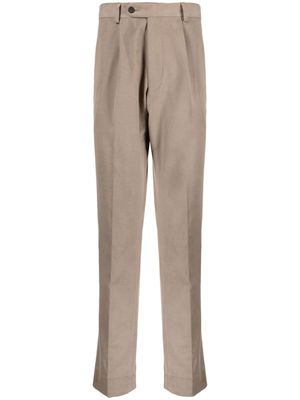 N.Peal pleated slim-cut trousers - Brown