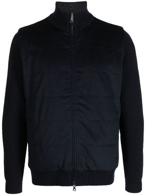 N.Peal quilted zip-up cashmere jacket - Blue