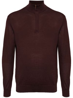 N.Peal Regent zip-up jumper - CLOVE BROWN